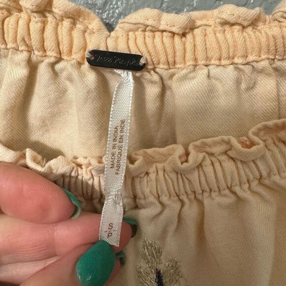 Free People Fleur Du Jour Embroidered Tunic Mini Dress Off Shoulder size Small - Picture 7 of 7